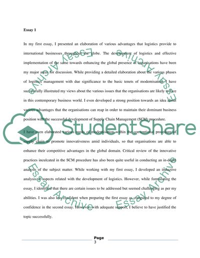 LogisticsReflective Report