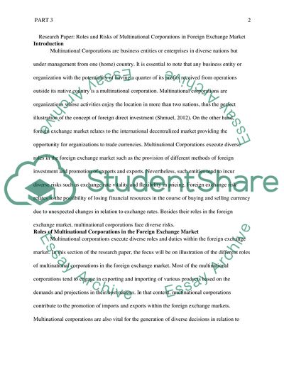 Multinational Corporations in Foreign Exchange Market