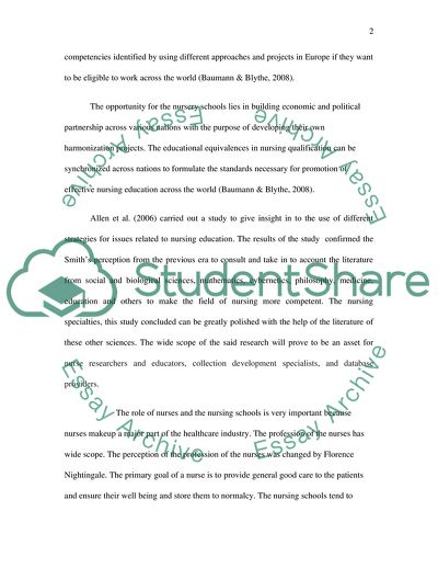 The Education at Nursing Schools