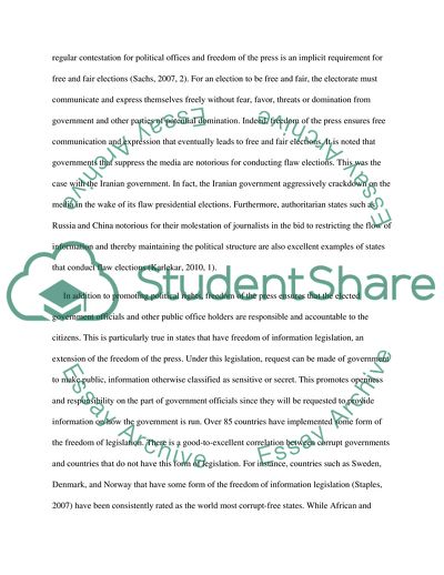 Freedom Of The Press, Democracy, And Democratization