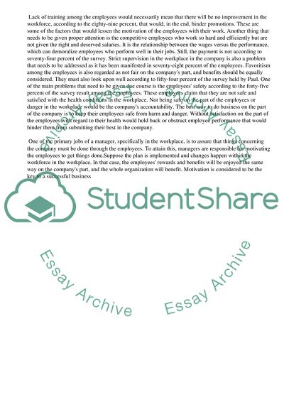 The Employee Motivation