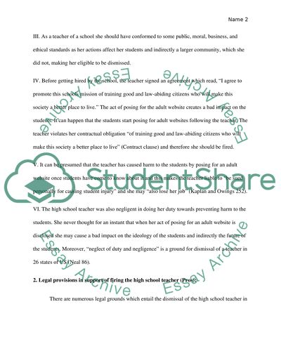 Legal Justification of Firing a Teacher