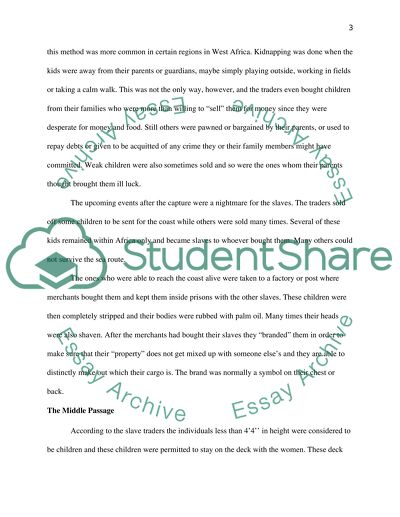 The Trans-Atlantic Slave Trade