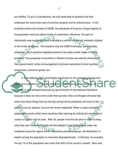 Against Marx and Engels Criticism of Private Ownership