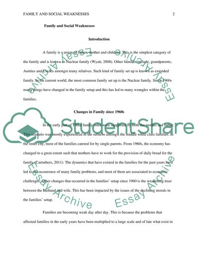 Family & Social Weaknesses