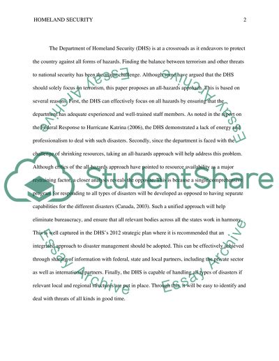 The Department of Homeland Security