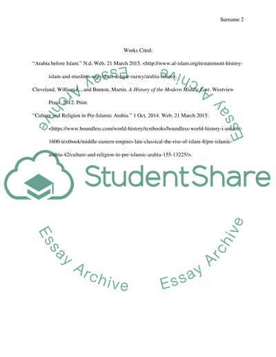 Culture and Religion in Pre-Islamic Arabia