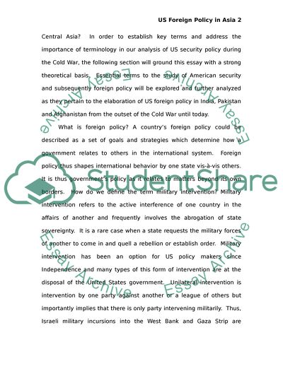 US Foreign Policy in Asia