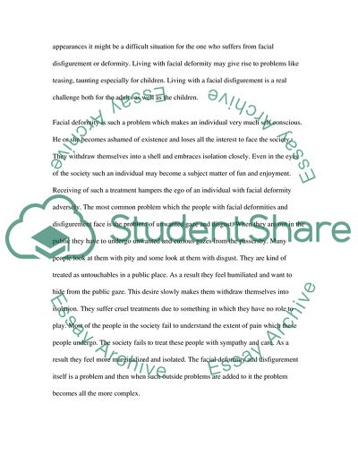 Living With Facial Deformity and Disfigurement