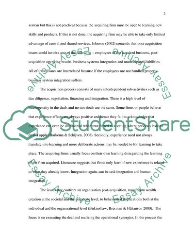 Anatomy of a Merger: Behavior of Organizational Factors