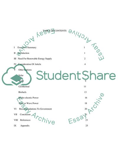 The Development of Renewable Energy