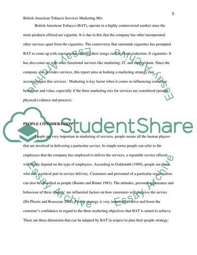 British American Tobacco Services Marketing Mix