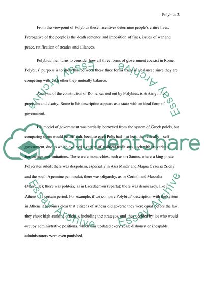 Polybius, the Constitution of the Roman republic