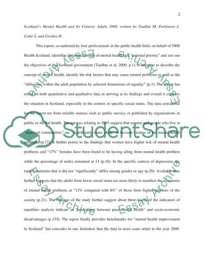 Link between Social Class and Depression for Women in Scotland