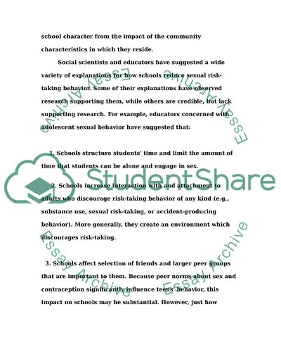 Birth Control in Schools