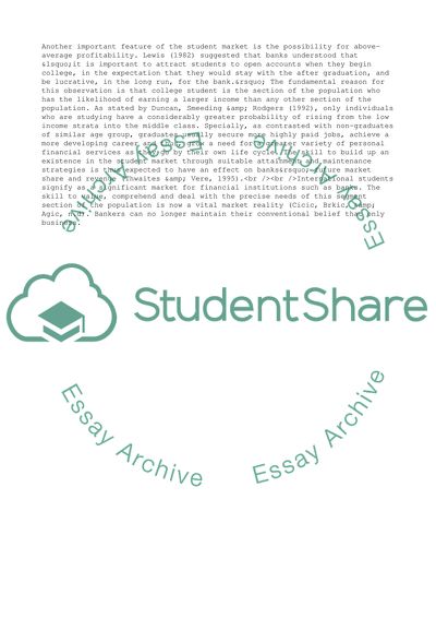 Business strategy in student banking