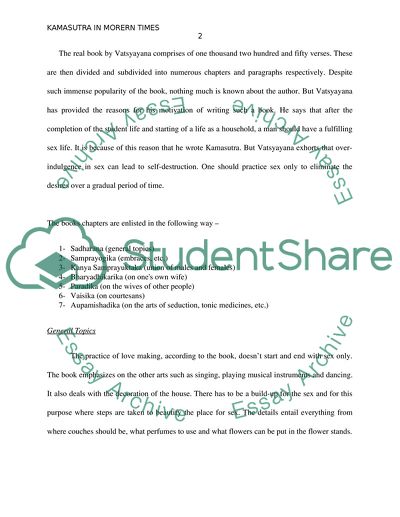 Kamasutra in Modern Times