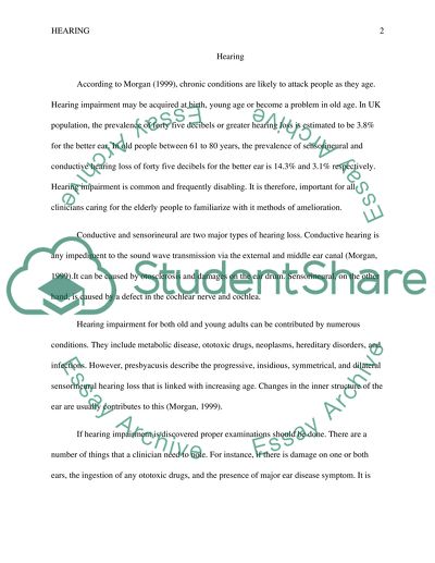 Reasons for Hearing Impairment