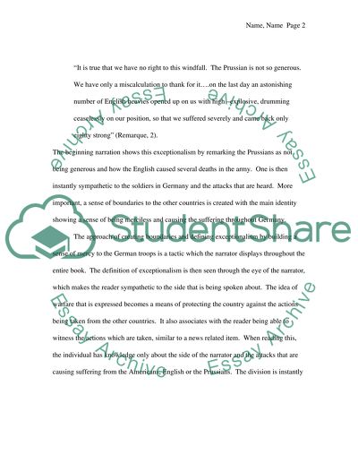 Exceptionalism in All Quiet on the Western Front