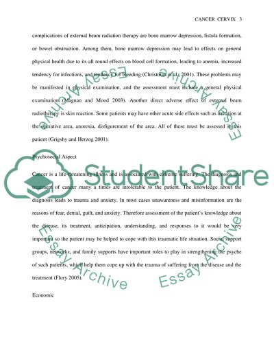 Care Needs for a Patient with Cervical Cancer