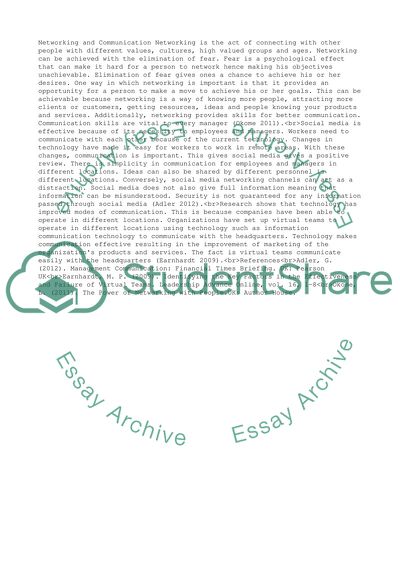 The Power of Networking and Communication