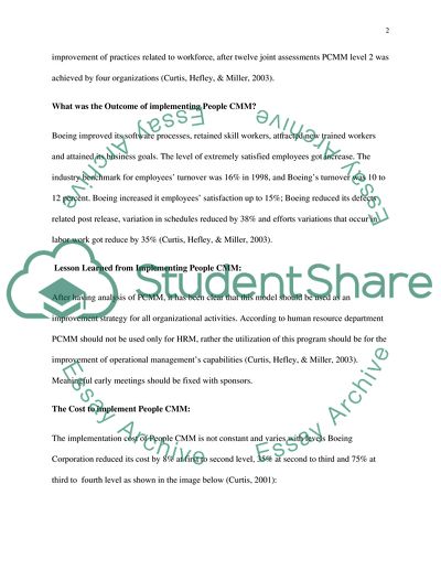 The Analysis of Boeing Corporation Implementing PCMM