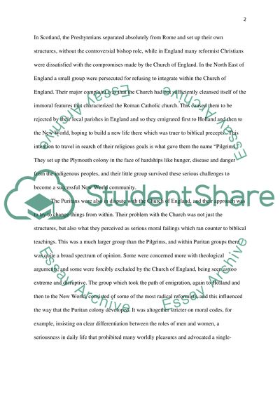 Puritan and Pilgrim in the 16th-17th Century in New England