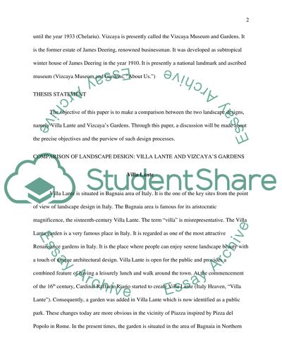 Comparison of landscape design: Villa Lante and Vizcayas gardens