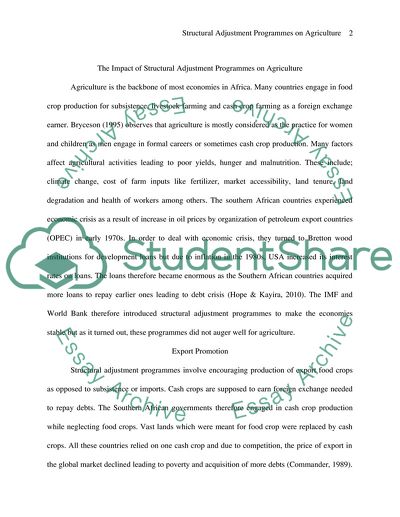 Structural Adjustment Programs by the World Bank and the International Monetary Fund