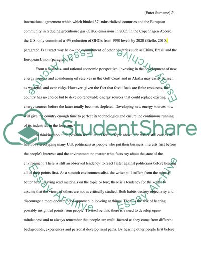 The Development of Sustainable Energy Sources in the United States