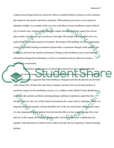 Evidence based design-healthcare