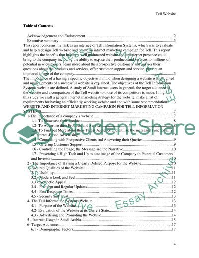 Evaluation of Tell website