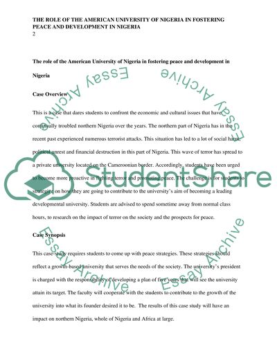 The Role of the American University of Nigeria