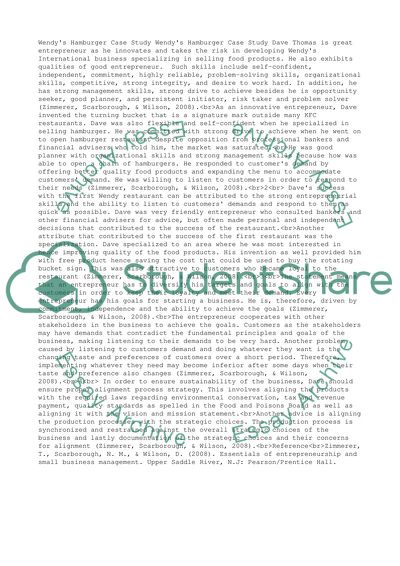 Case study for entrepreneurship and small business course