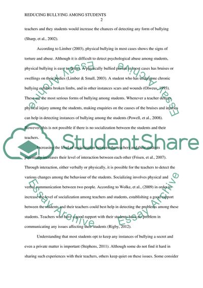 Extent to Which Schools Can Reduce Bullying Among the Students