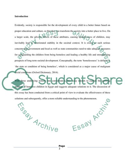 Homeless Street Children in Egypt