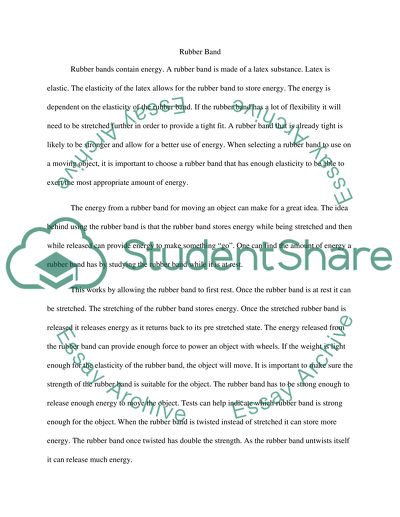 The Energy from a Rubber Band