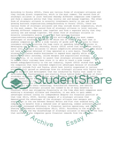 External Strategic Developments at the Car Industry