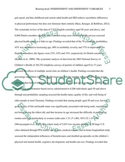 Introduction of the independant & independant variables