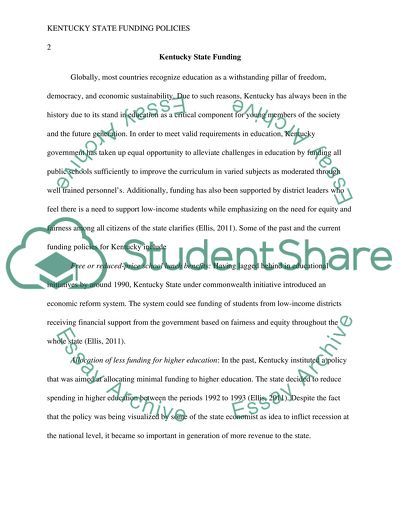 Kentucky staate funding