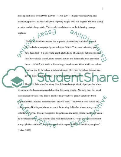 New Labour Promoting Physical Activity and Sports in Young People