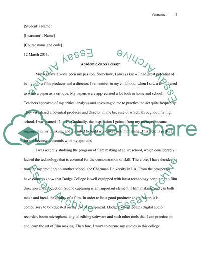 Academic carrier goal