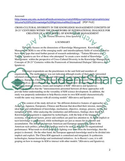 An Integrative Model of Organizational Culture and Knowledge Management