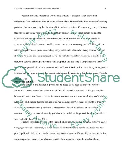 Differences between Realism and Neo-realism