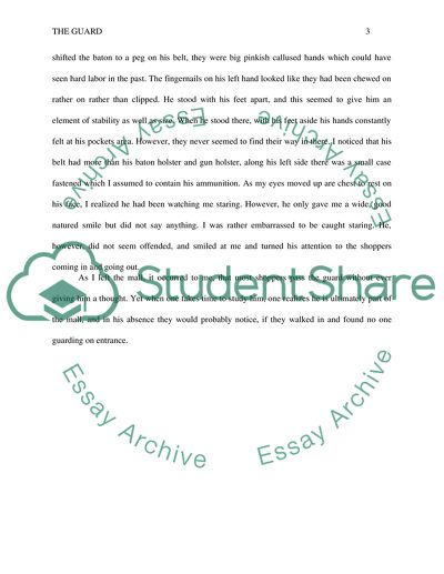 My History about a Guard in the Mall