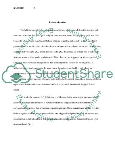 IgG Deficiency and Sinusitis