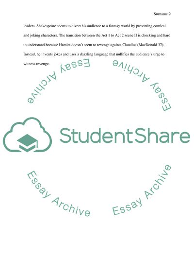 A Response to the Hamlet Play