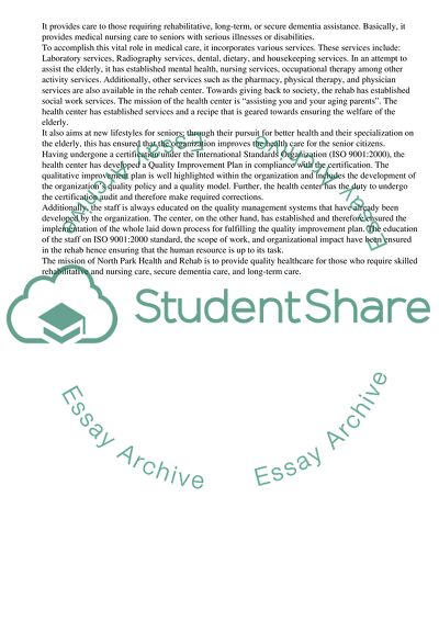 North Park Health and Rehabilitation Center Quality Improvement