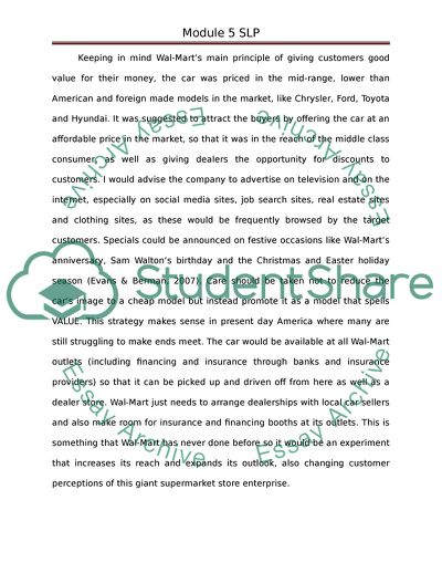 MKT501 Strategic Marketing - Mod 5 SLP