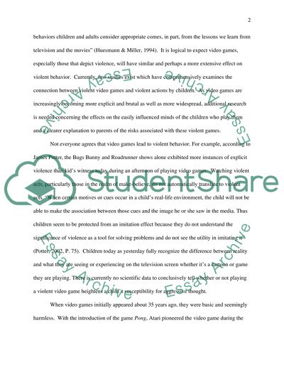 A Childs Aggressive Behaviour and Thoughts due to Games